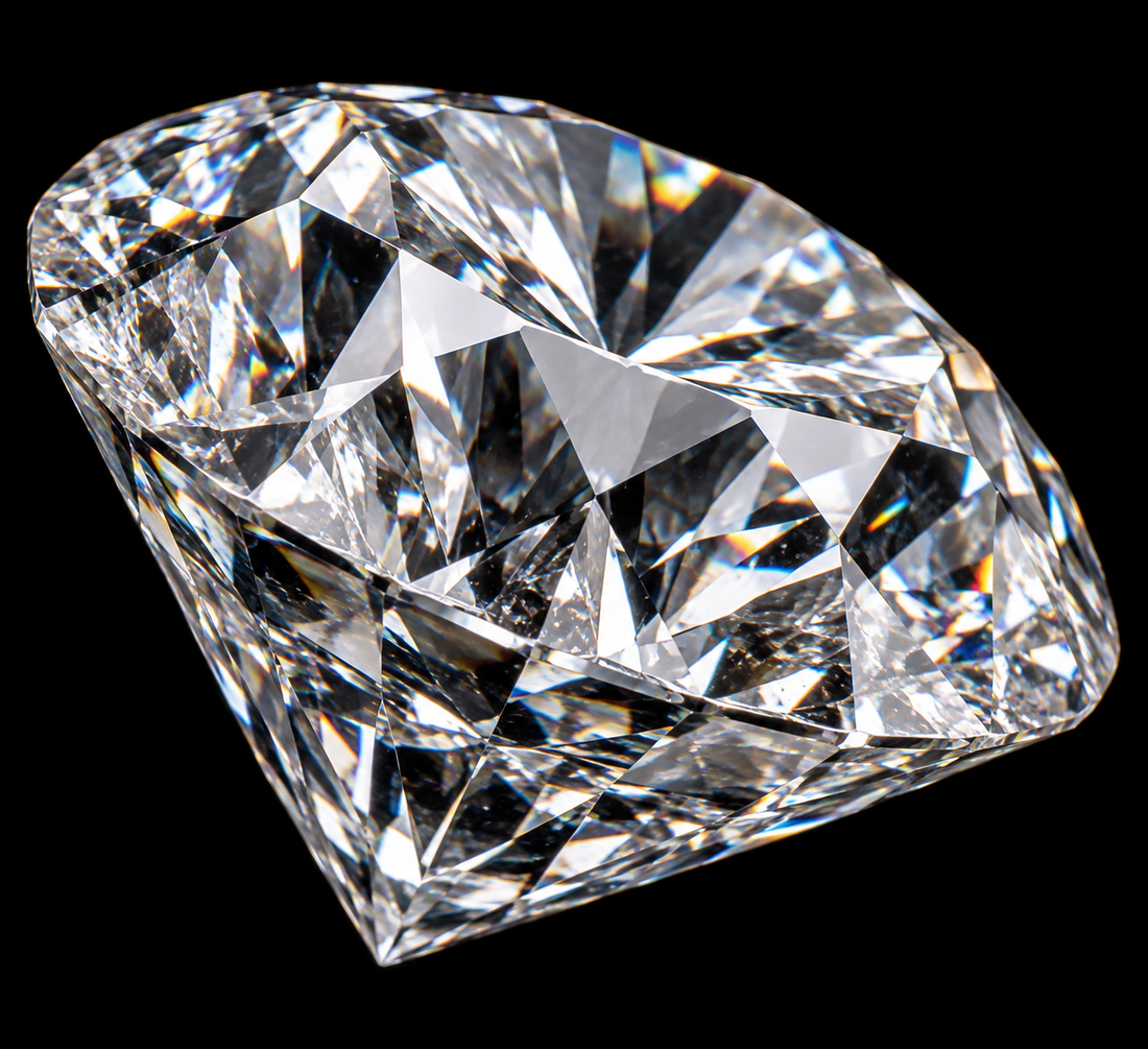 Diamant sur fond noir.