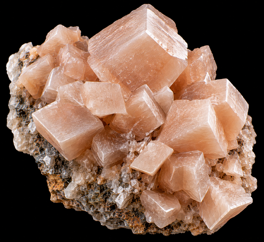 Dolomite naturelle sur fond noir.
