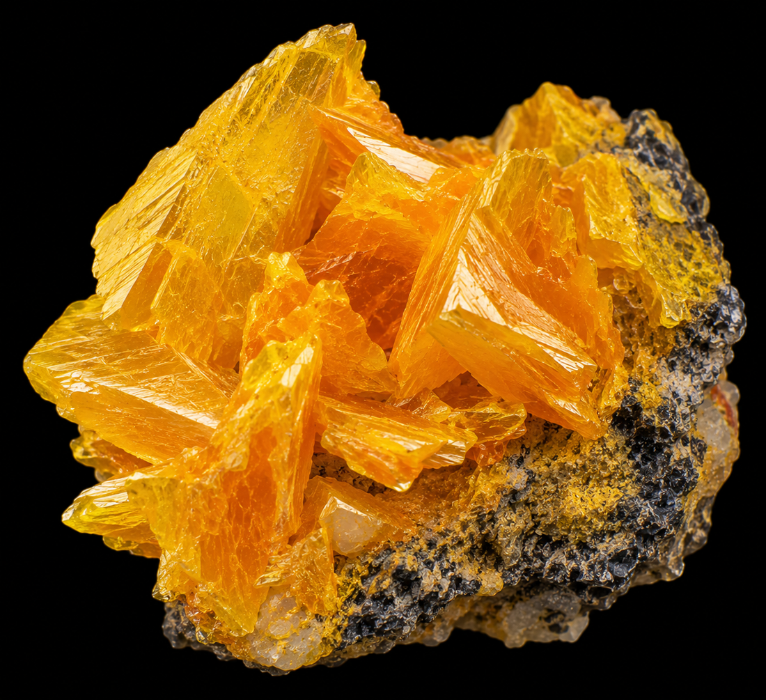 Orpiment sur fond noir.
