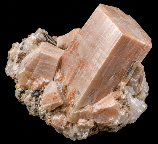 Orthoclase sur fond noir.