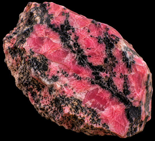 Rhodonite naturelle d'une beauté exceptionnelle.