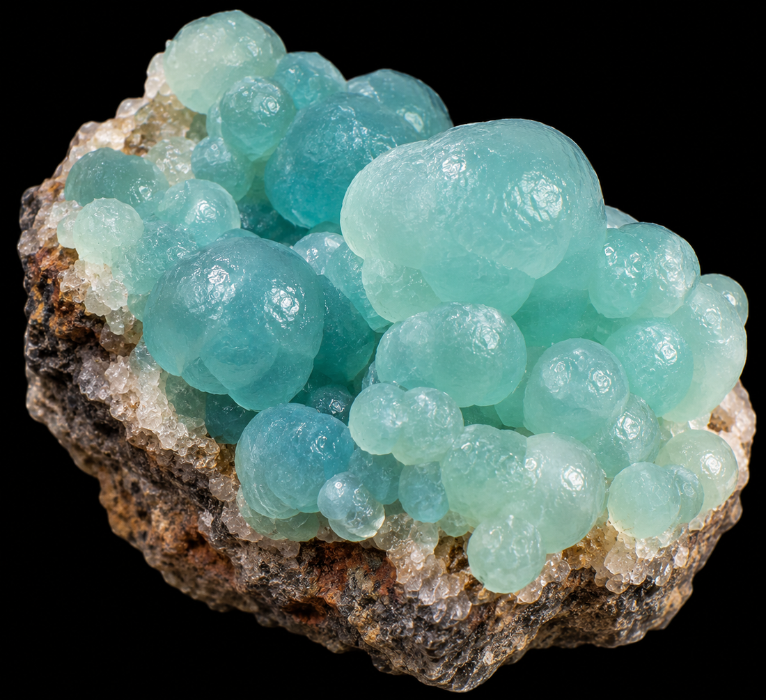 Smithsonite sur fond noir.