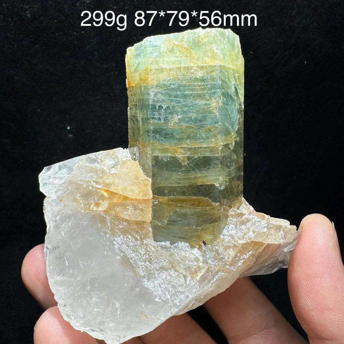 Aigue-marine sur quartz 299 g photo 5.