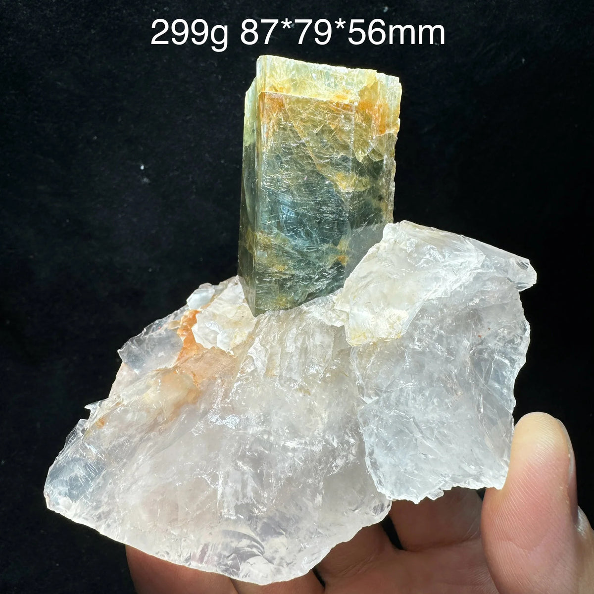 Aigue-marine sur quartz 299 g photo 6.