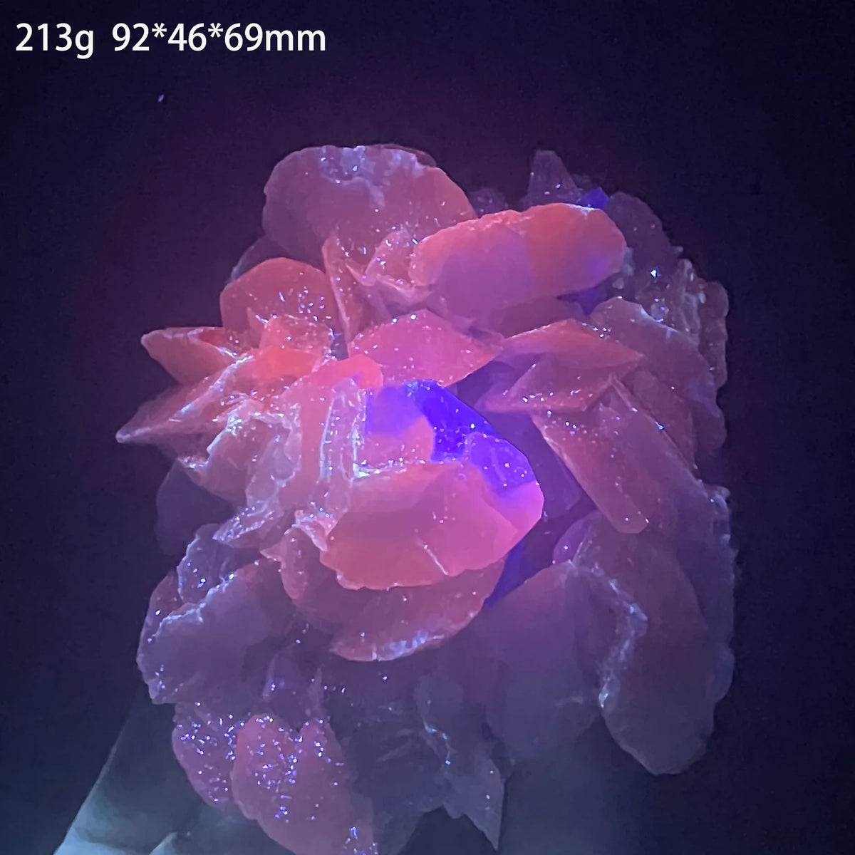 Calcite en rosettes avec fluorite et quartz fumé 213 g photo 1.