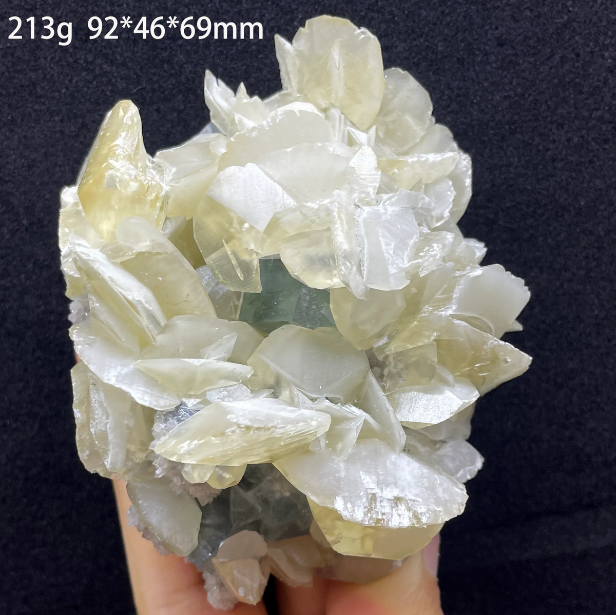 Calcite en rosettes avec fluorite et quartz fumé 213 g photo 4.