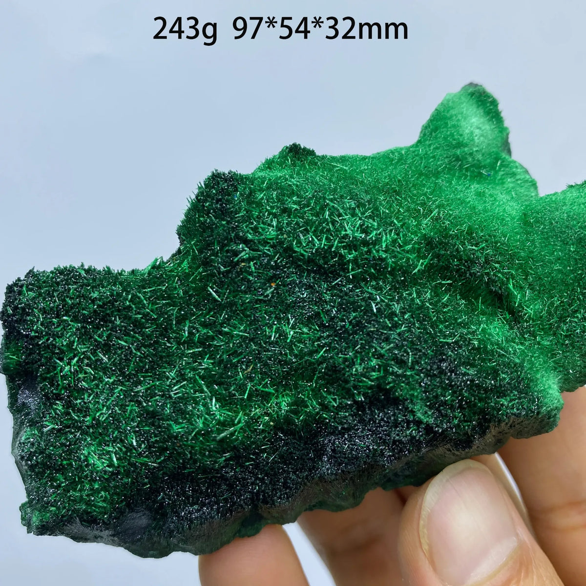 Malachite fibreuse veloutée sur matrice 243 g photo 2.