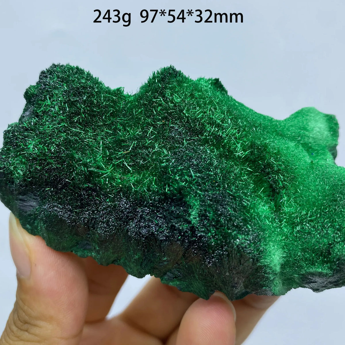 Malachite fibreuse veloutée sur matrice 243 g photo 4.