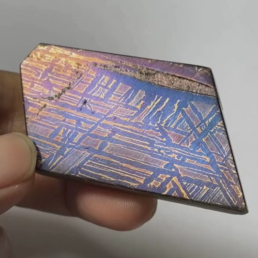 Tranche de météorite de fer Muonionalusta 60 g vidéo.