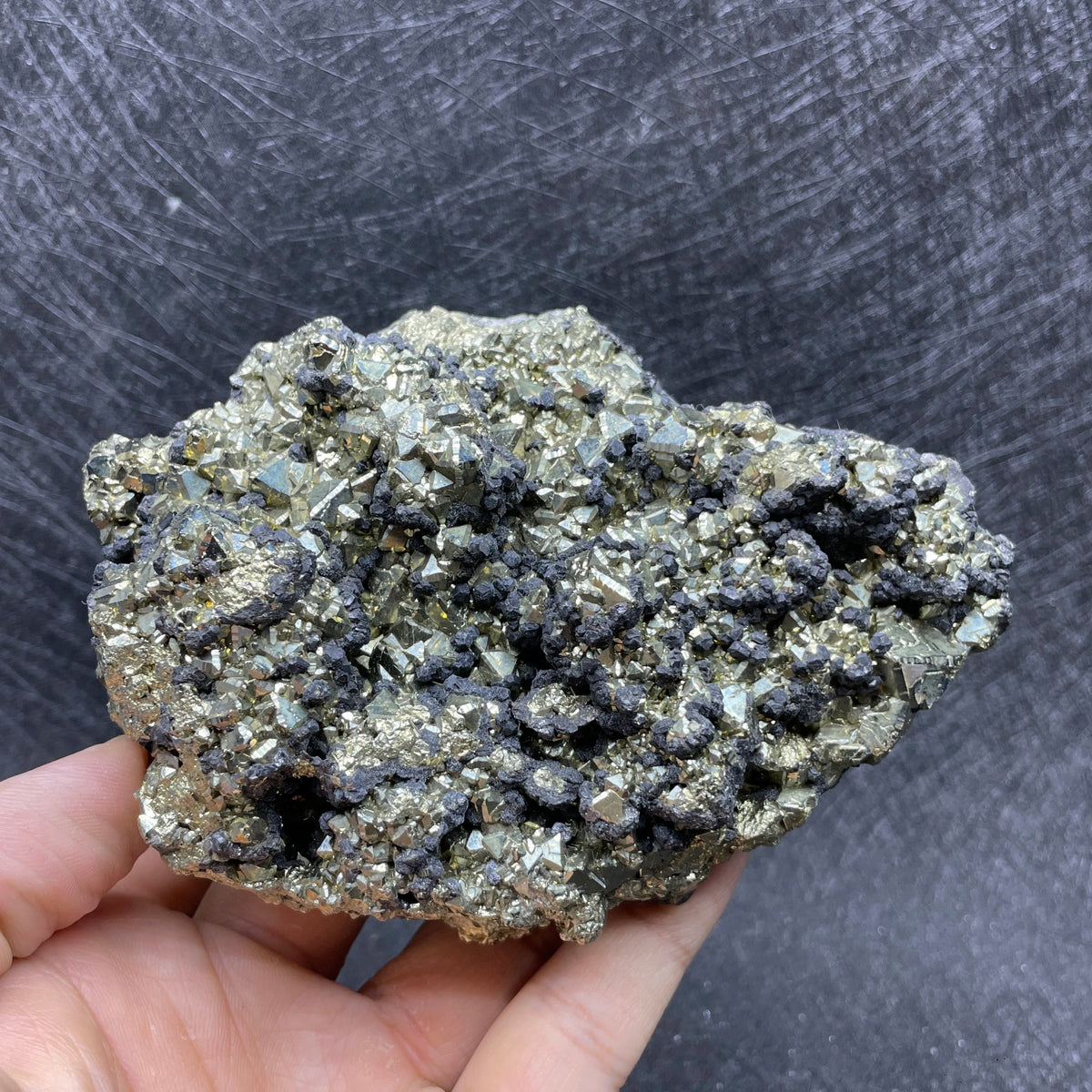 Pyrite octaédrique avec galène 846 g photo 4.
