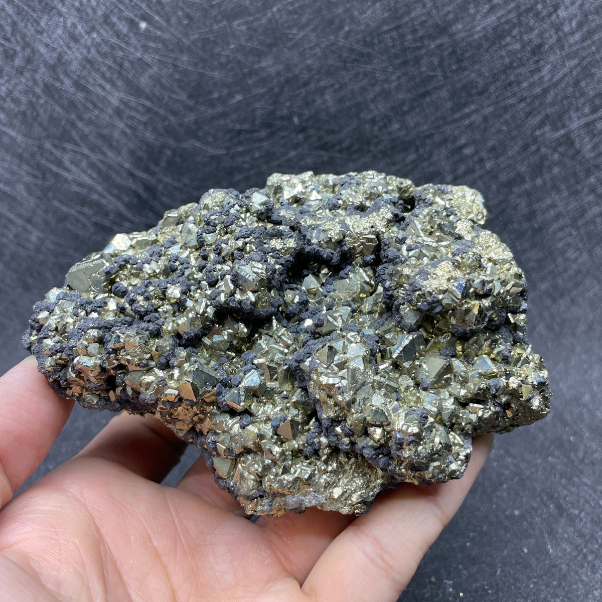 Pyrite octaédrique avec galène 846 g photo 5.