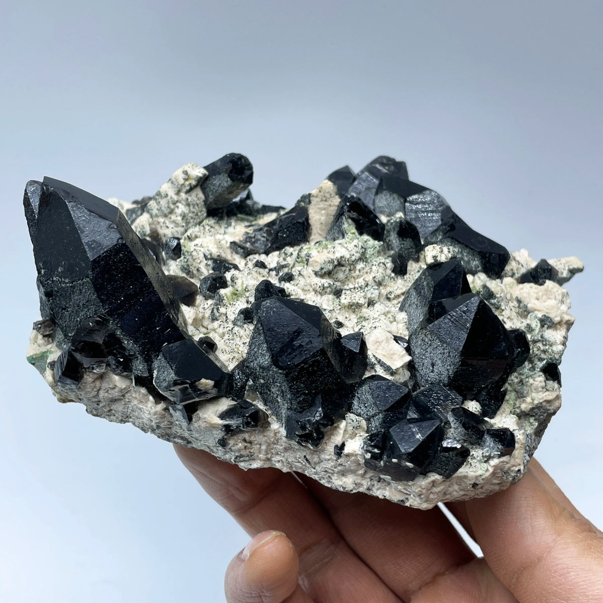 Quartz fumé noir sur feldspath photo 6.