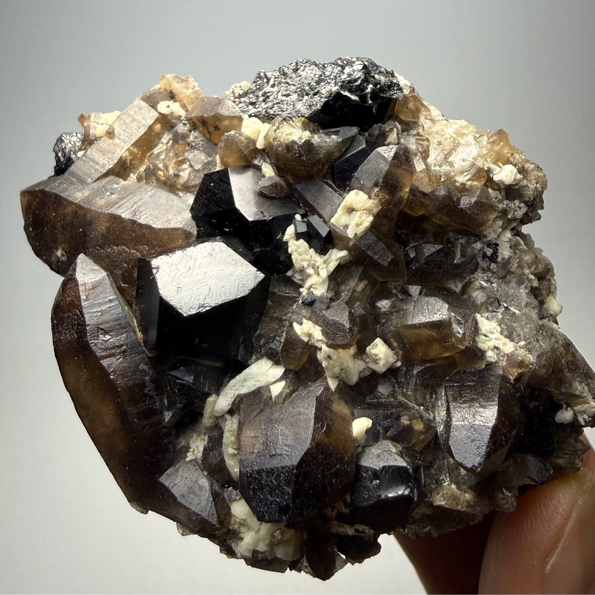 Quartz fumé et tourmaline noire photo 1.
