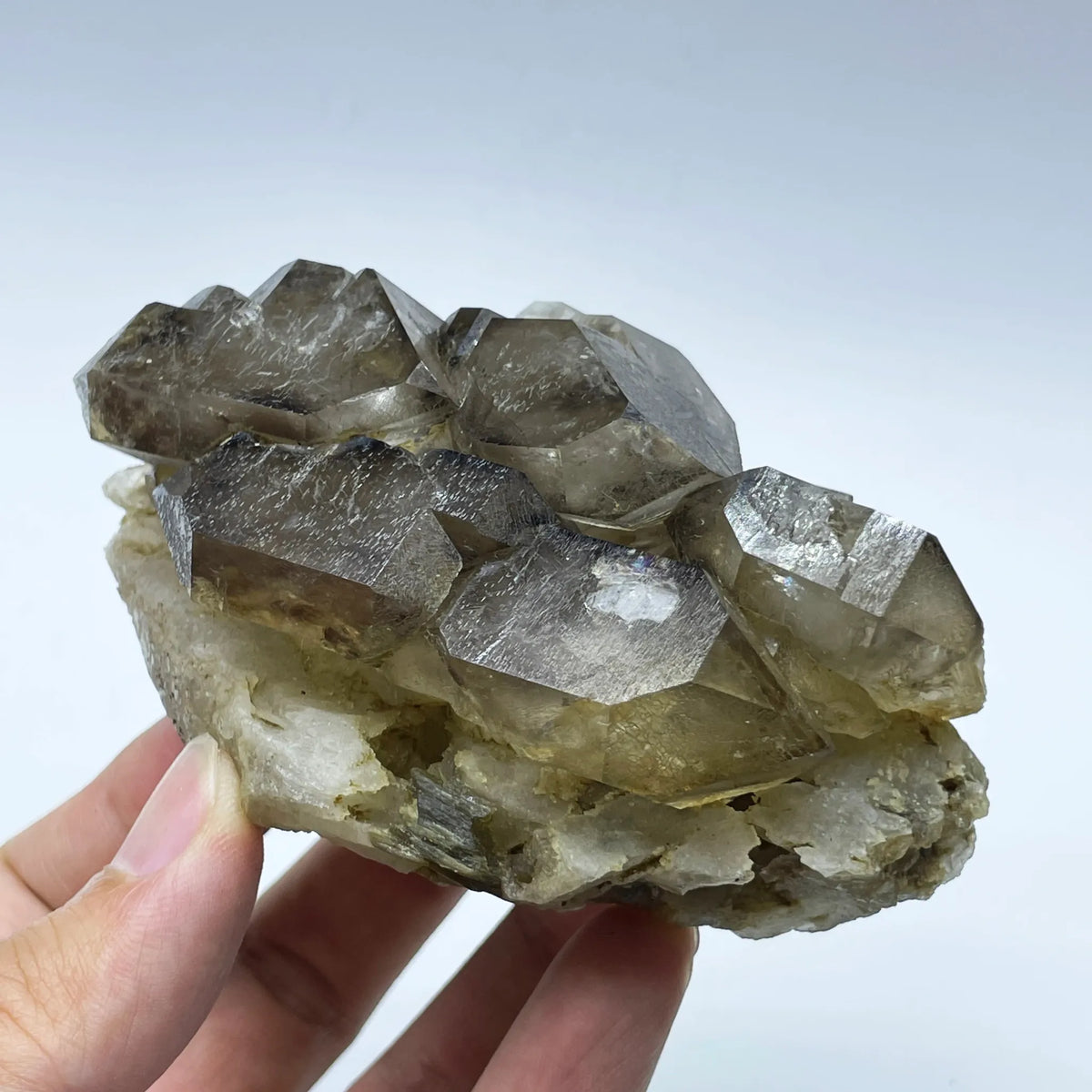 Quartz squelettique fumé 388 g photo 5.
