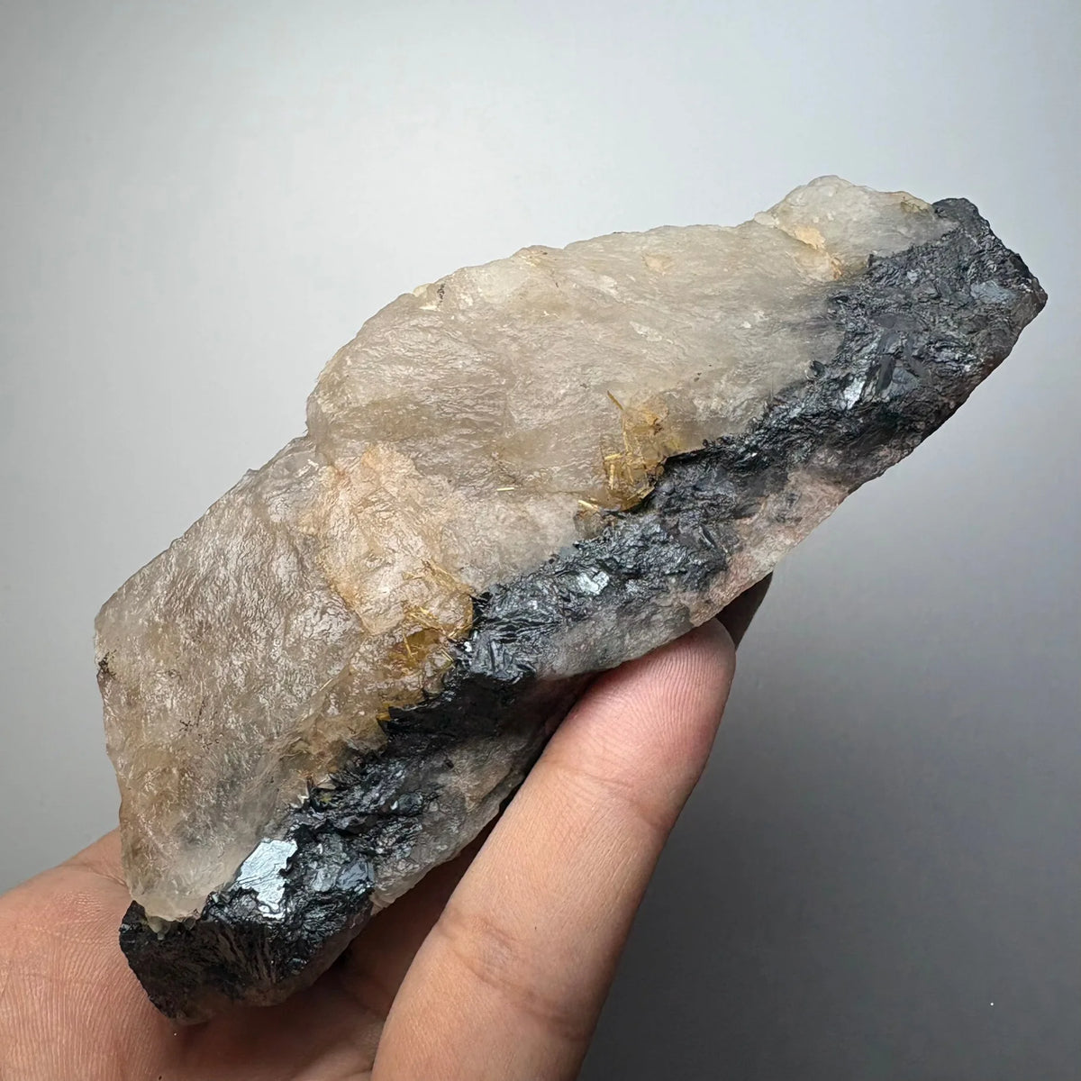 Rutile doré sur hématite avec quartz 396 g photo 4.