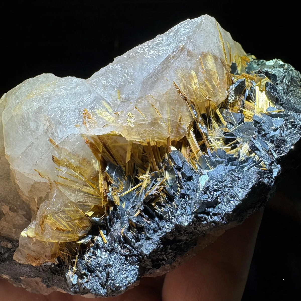 Rutile doré sur hématite avec quartz 396 g photo 6.