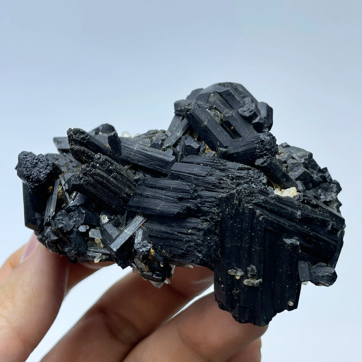 Tourmaline noire avec quartz hyalin photo 6.